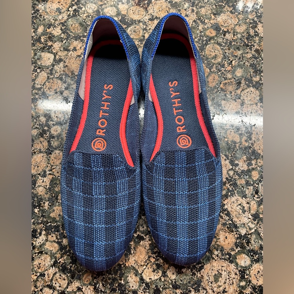Rothy’s Indigo Gingham Loafer